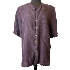 Yessica Size 40 women’s purple silk button circle closure with front left pocket